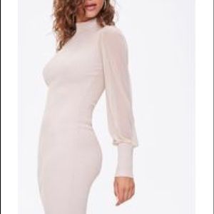 NWT Sweater-Knit Mock Neck Dress